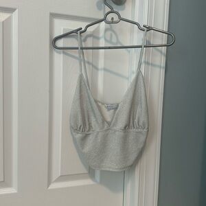Sparkly silver urban outfitters crop top.
